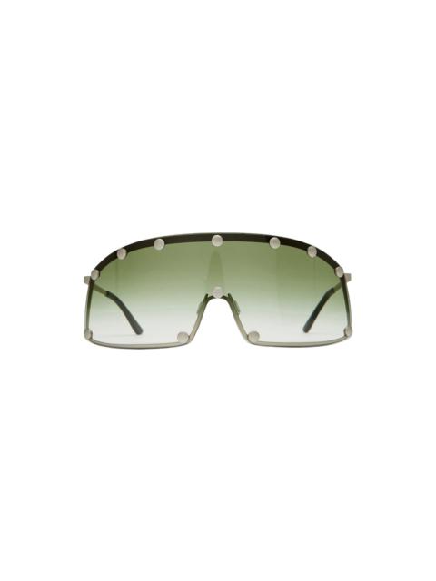 Rick Owens DRKSHDW SHIELDING SUNGLASSES (SILVER TEMPLE/BOSCO DEGRADEL)