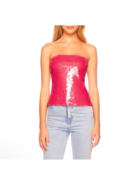 Other Designers NWT SUSANA MONACO Sheer Sequin Tube Top - Azalea Sz Small $238