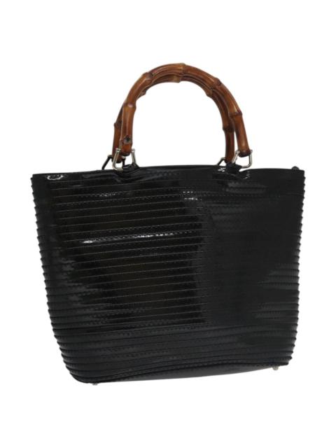 GUCCI GUCCI Bamboo Hand Bag Enamel Black 002 1817 002 1817