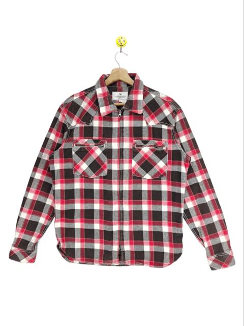 Japanese Brand - Steals🔥Flannel Jacket Checkered Zip Up by Alphasophy