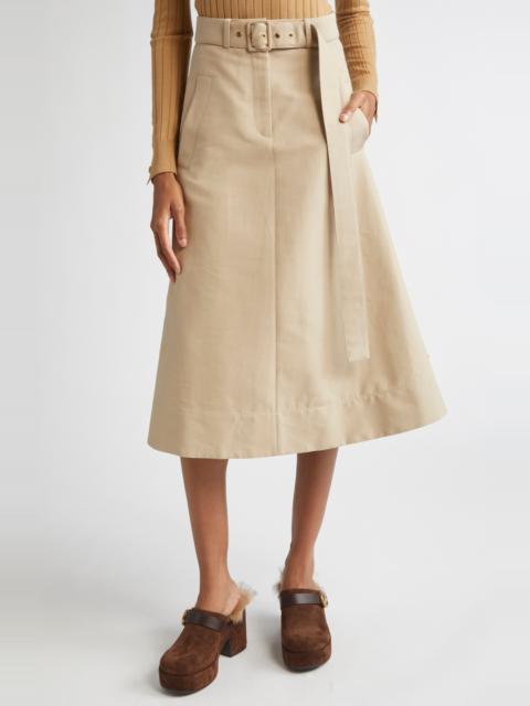 Moncler Moncler Belted A-Line Skirt in Light Mud at Nordstrom