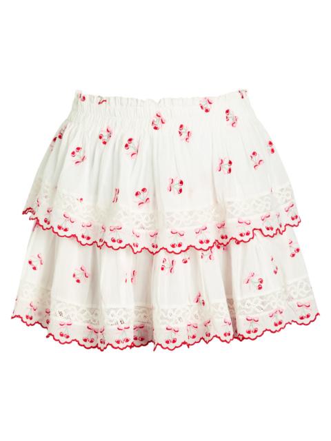LoveShackFancy Loveshackfancy Embroidered Cotton Mini Skirt