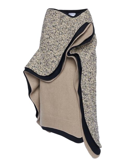 Bottega Veneta Layered Cotton-Blend Midi Skirt neutral