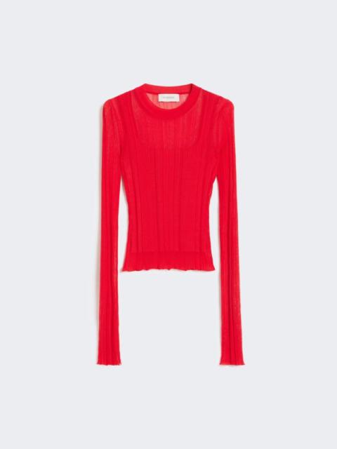 Sportmax Trompe l'oeil viscose jumper - red