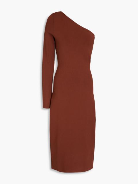 Victoria Beckham One-shoulder stretch-knit midi dress