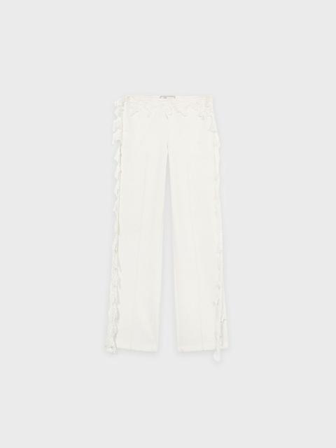 Blumarine TWILL PANTS WITH SCALLOPED LACE