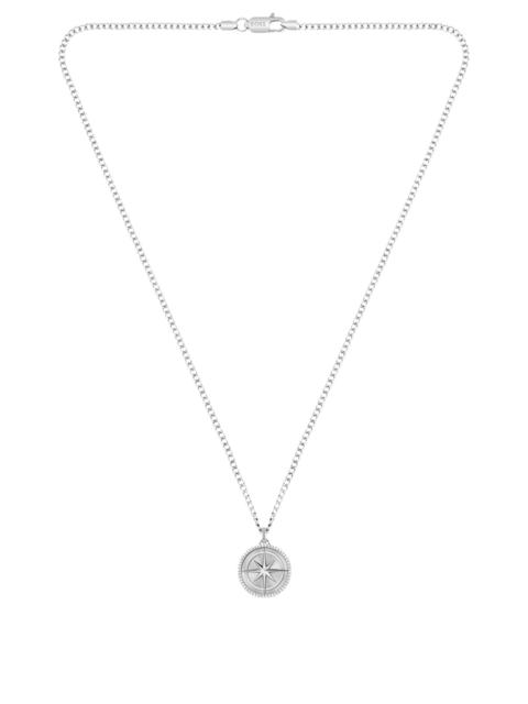 BOSS SILVER-TONE NECKLACE WITH MEDALLION PENDANT