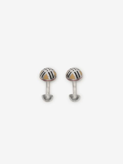 Burberry Enamel Check Cufflinks