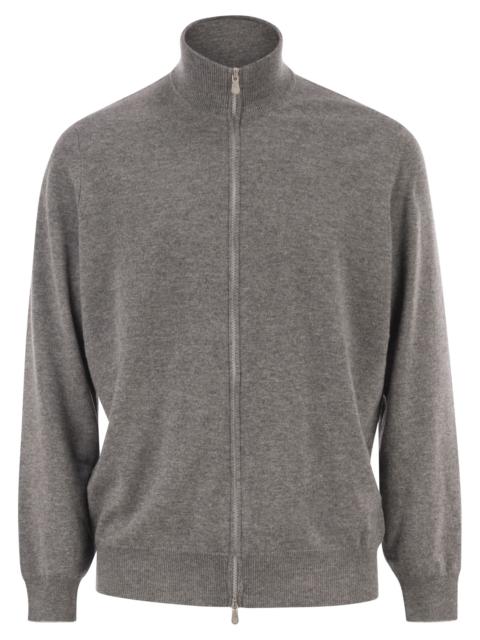 Brunello Cucinelli Brunello Cucinelli Men High-Necked Cashmere Cardigan With Zip