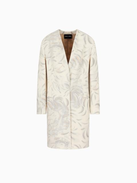 GIORGIO ARMANI FIL COUPÉ TUSSAH SILK OVERCOAT