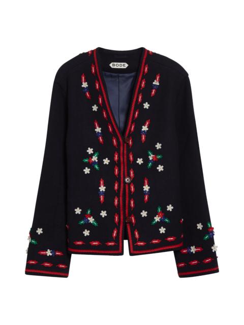 BODE Bode Carroll Wool Jacket in Navy Red at Nordstrom