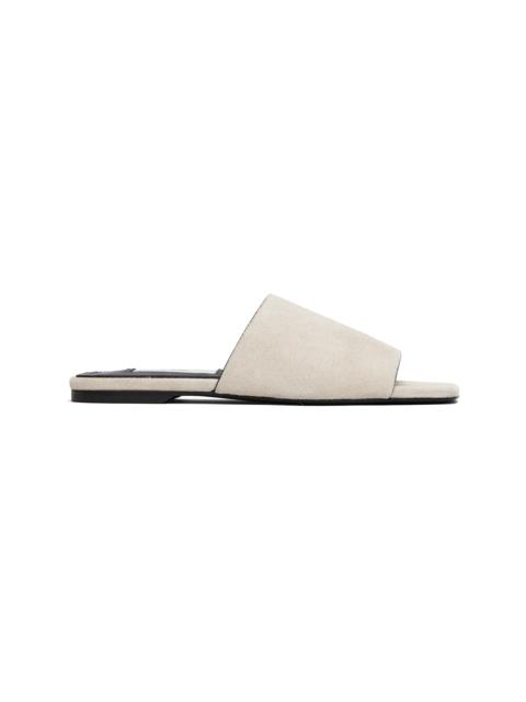 TOTEME Gray Velour-Leather Bandeau Sandals