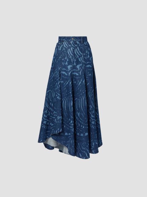 Erdem DENIM FIT AND FLARE MIDI SKIRT