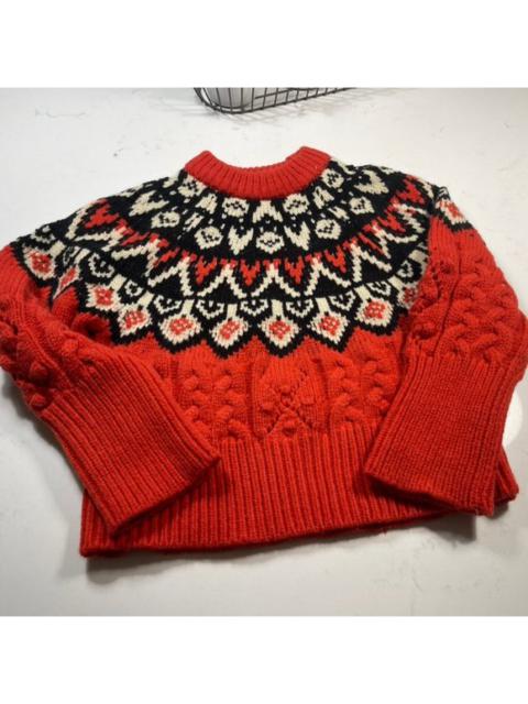 Other Designers Print Winter Sweater Red