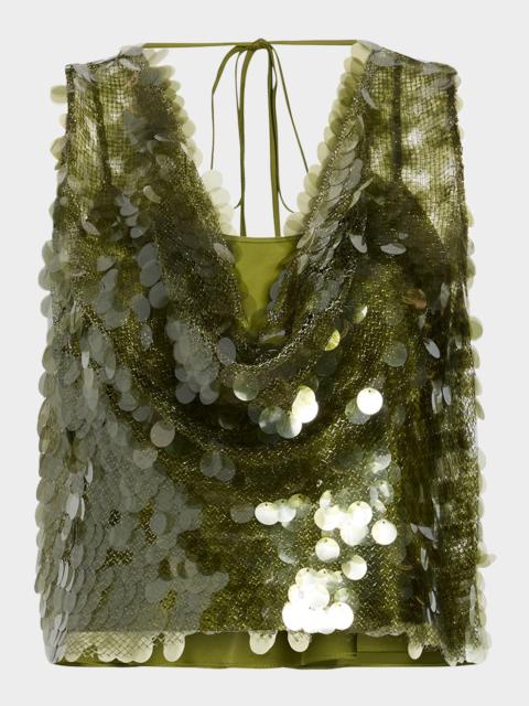 Cinq à Sept Calista Sequined Crop Top