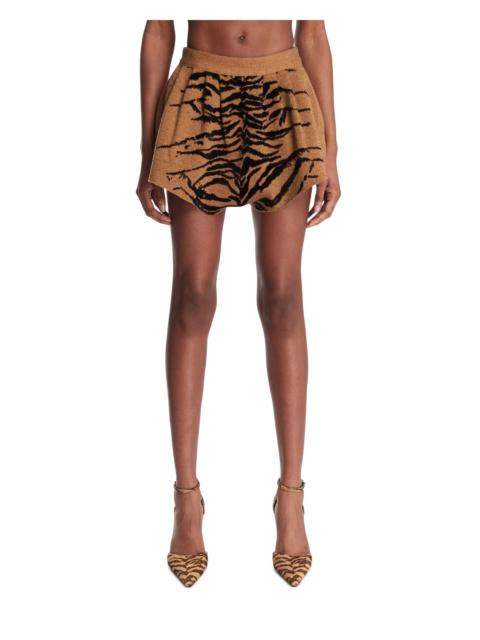 Alaïa Tiger-Print Wool Shorts