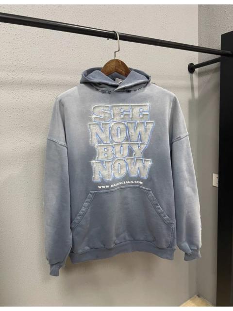 BALENCIAGA Balenciaga “See Now Buy Now” Hoodie In Washed Blue
