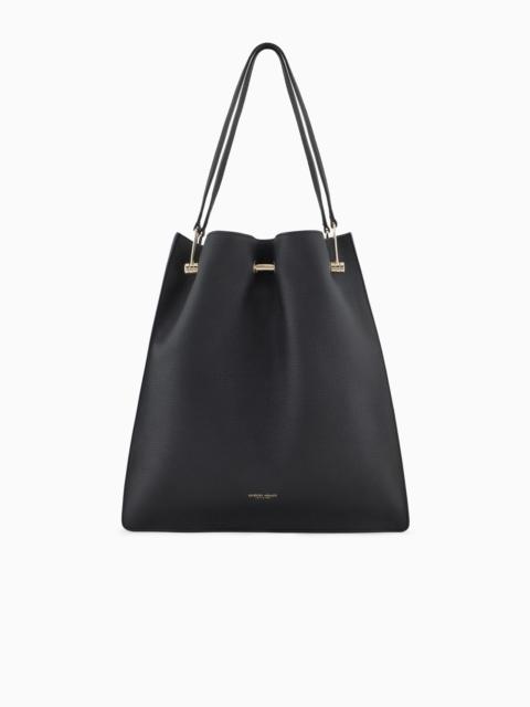 GIORGIO ARMANI MEDIUM SHOPPER BAG IN PEBBLED LEATHER