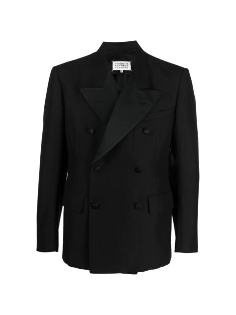 double-breasted mohair blazer