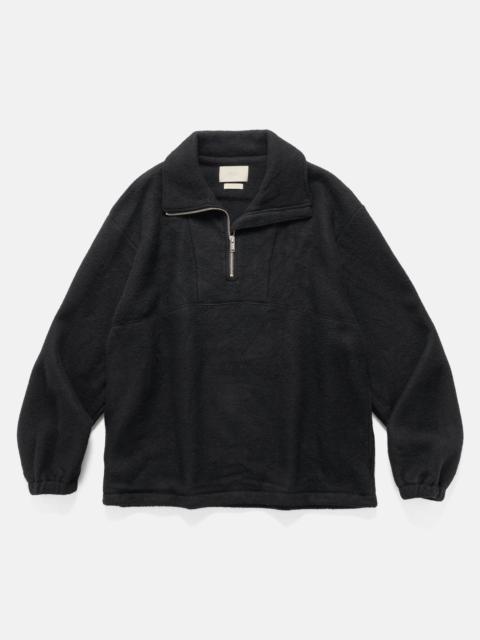 YOKE Wool Fleece Half Zip Pullover Black