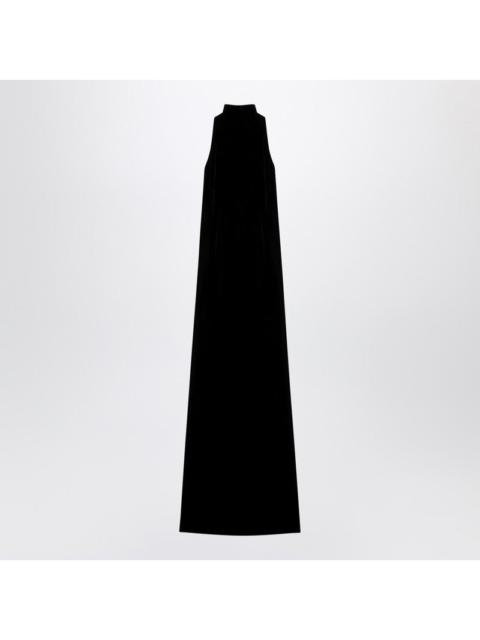 Max Mara Max Mara Pianoforte Black Satin Velvet Long Dress Women