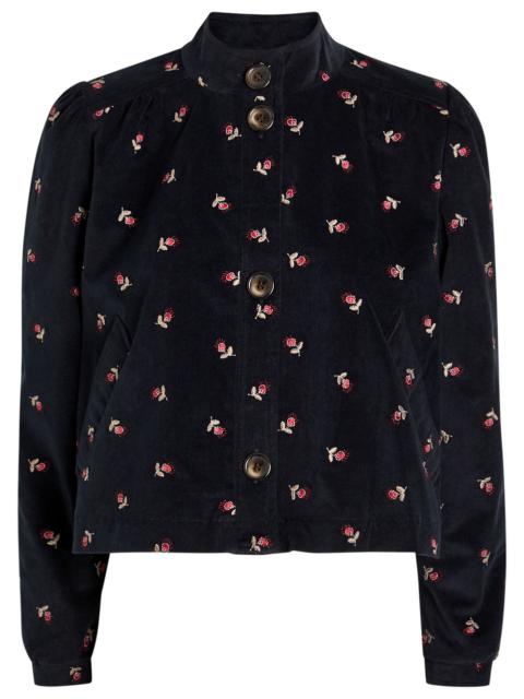 RIXO Rixo Nyla Floral-embroidered Fine Cord Jacket