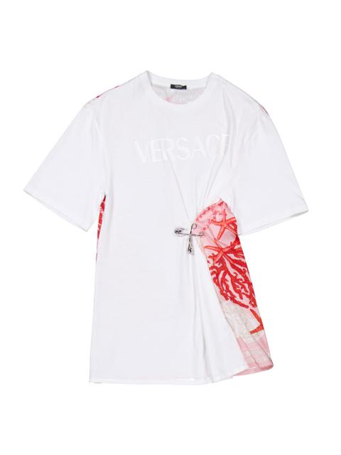 VERSACE Versace Safety Pin Barocco Sea Printed T-Shirt