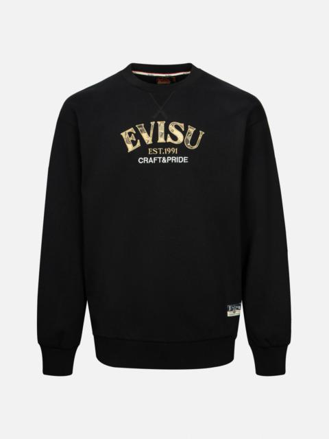 EVISU MONOGRAM JACQUARD BOUCLE AND SEAGULL EMBRODIERY RELAX FIT HOODIE
