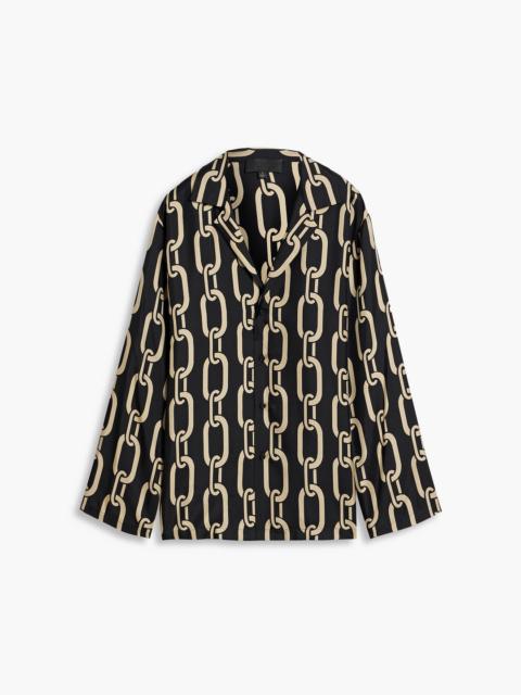 NILI LOTAN Juste printed silk-twill shirt