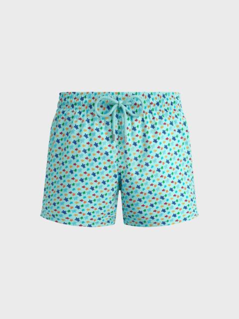 Vilebrequin Men Stretch Short Swim Trunks Micro Ronde Des Tortues Rainbow