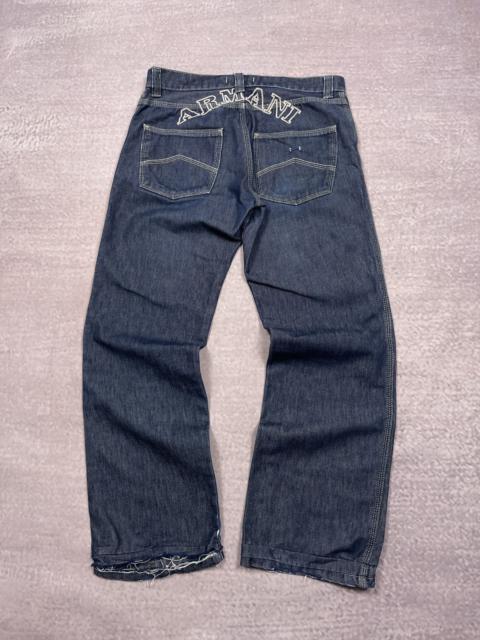 Other Designers Vintage Y2K Armani Embroidered Big Logo Denim Pants Jeans