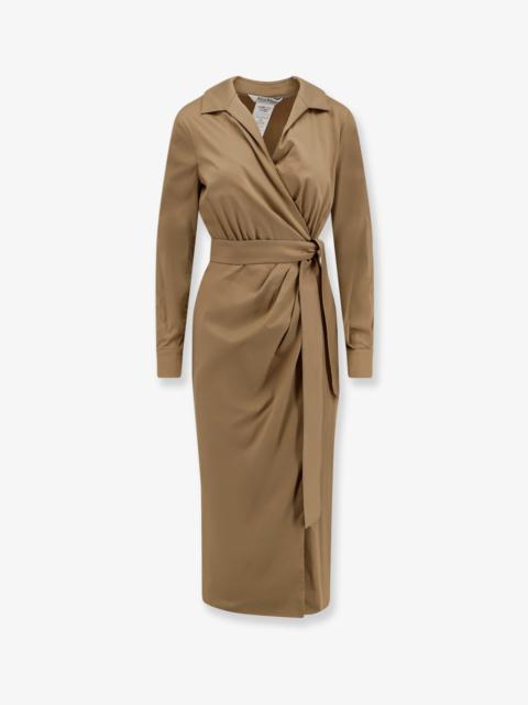 Max Mara Max Mara Mxmbeta Cotton Blend Dress Beige