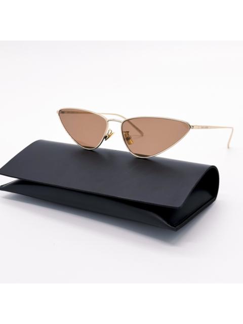 SAINT LAURENT NEW SAINT LAURENT SL 487 003 WOMEN GOLD BROWN SUNGLASSES