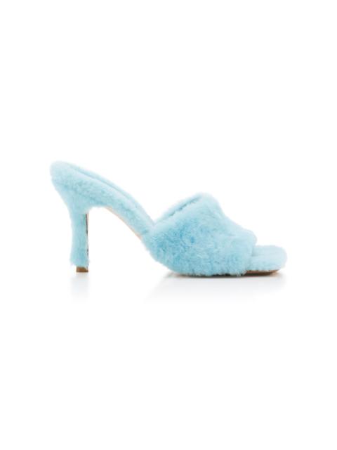 Bottega Veneta Stretch Fur Mule Sandals blue