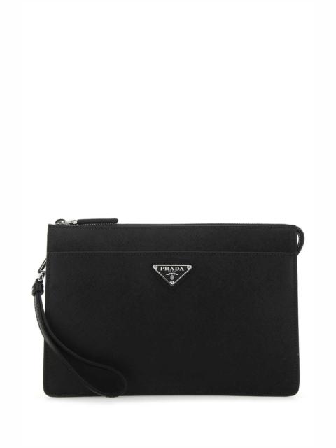 Prada Prada Men Black Leather Clutch