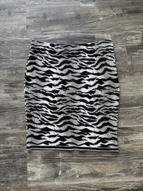 Dior SS02 Christian Dior Intarsia Knit Zebra Mini Skirt