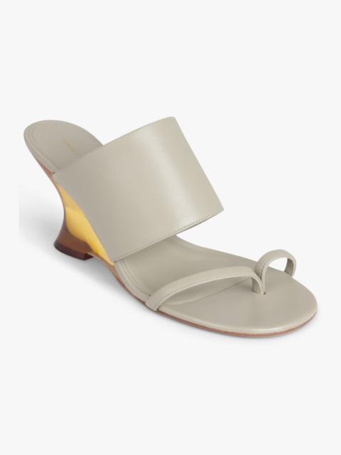 Dries Van Noten SCULPTURAL WEDGE 75MM MULE | LIGHT GREEN/GOLD