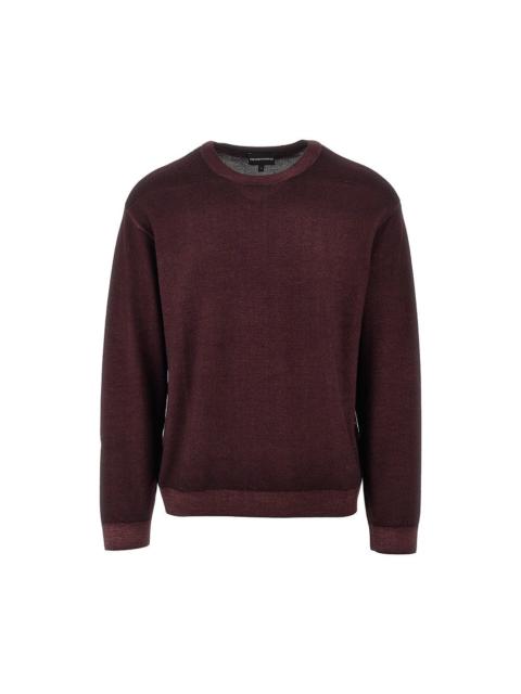 EMPORIO ARMANI Emporio Armani Garment Dyed Wool Crewneck Sweater Red