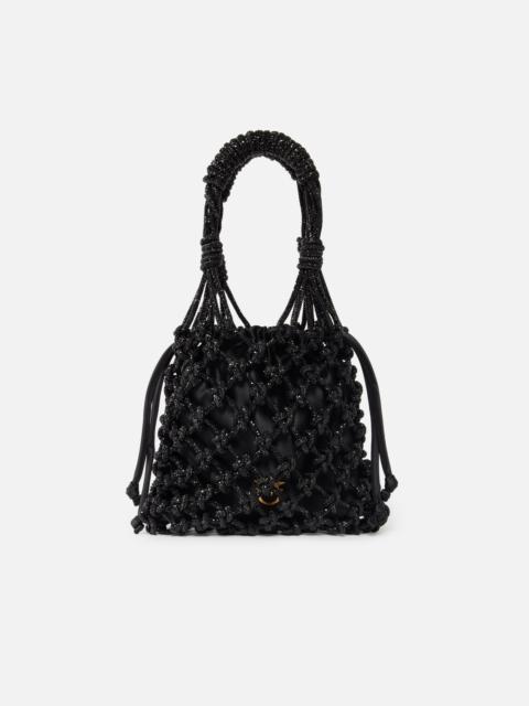 PINKO SMALL SHOULDER BAG WITH MICRO RHINESTONES