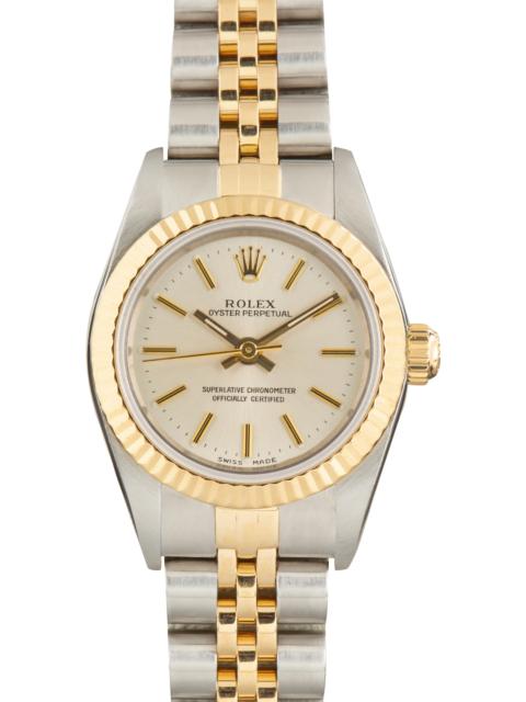 ROLEX Used Ladies Rolex Oyster Perpetual Ref 76193 Silver Dial
