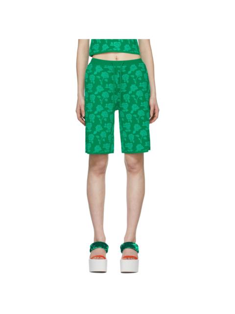 pushBUTTON Green Polyester Shorts