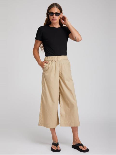 SPRWMN BEIGE COTTON POPLIN CULOTTE PANTS