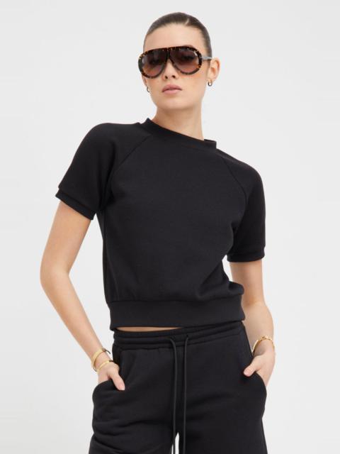 SPRWMN BLACK RAGLAN SWEATSHIRT