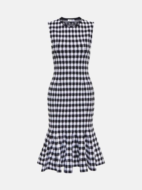 Alaïa Vichy pleated minidress