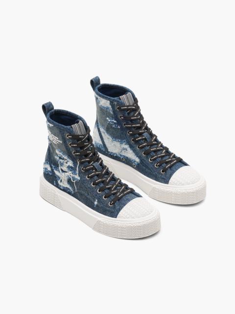 Marc Jacobs THE RIP AND REPAIR DENIM HIGH TOP SNEAKER