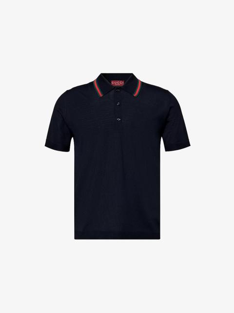 GUCCI Brand-trim regular-fit wool sweatshirt