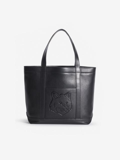 Maison Kitsuné FOX HEAD LEATHER MEDIUM TOTE
