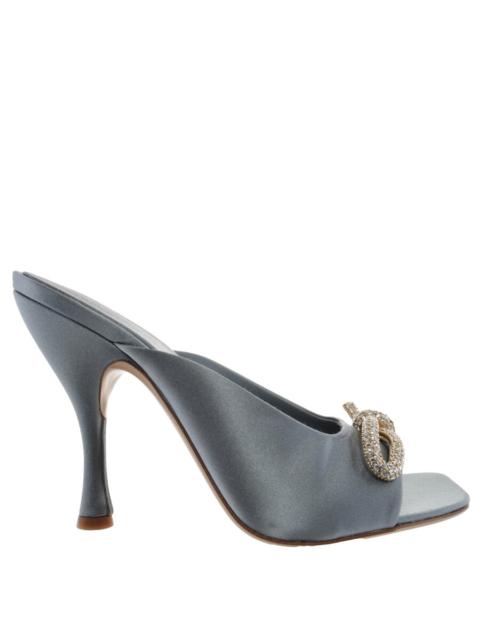 FERRAGAMO Ferragamo Amy Crystal-Embellished Satin Mules, Size 7.5 C