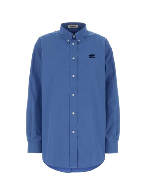 Miu Miu Cerulean Poplin Oversize Shirt