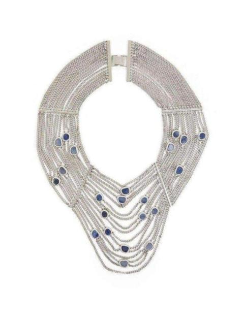 Other Designers Natural Stone Draped Chain Necklace